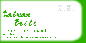 kalman brill business card